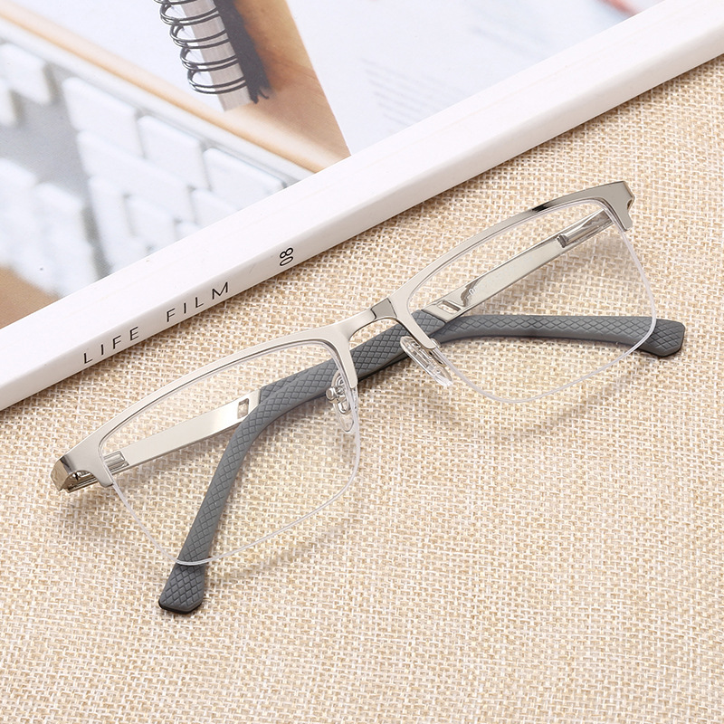 Prescription Glasses - MEN'S RETRO HALF-FRAME ANTI-BLUE LIGHT  GLASSES