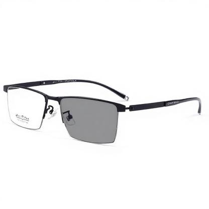Prescription Glasses-BUSINESS CASUAL PURE TITANIUM COLOR CHANGING MULTI-FOCAL READING GLASSES