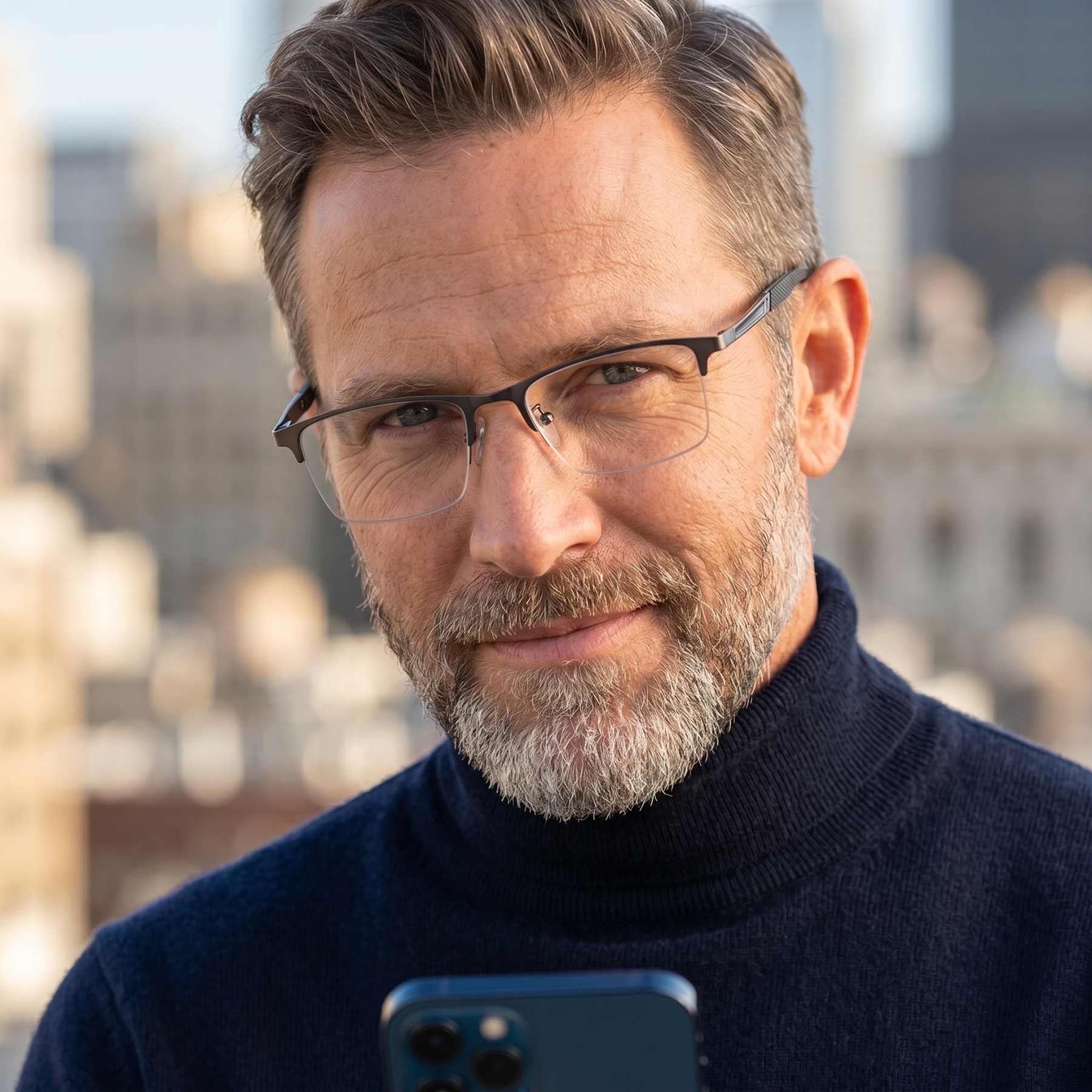 MEN'S RETRO HALF-FRAME ANTI-BLUE LIGHT READING GLASSES