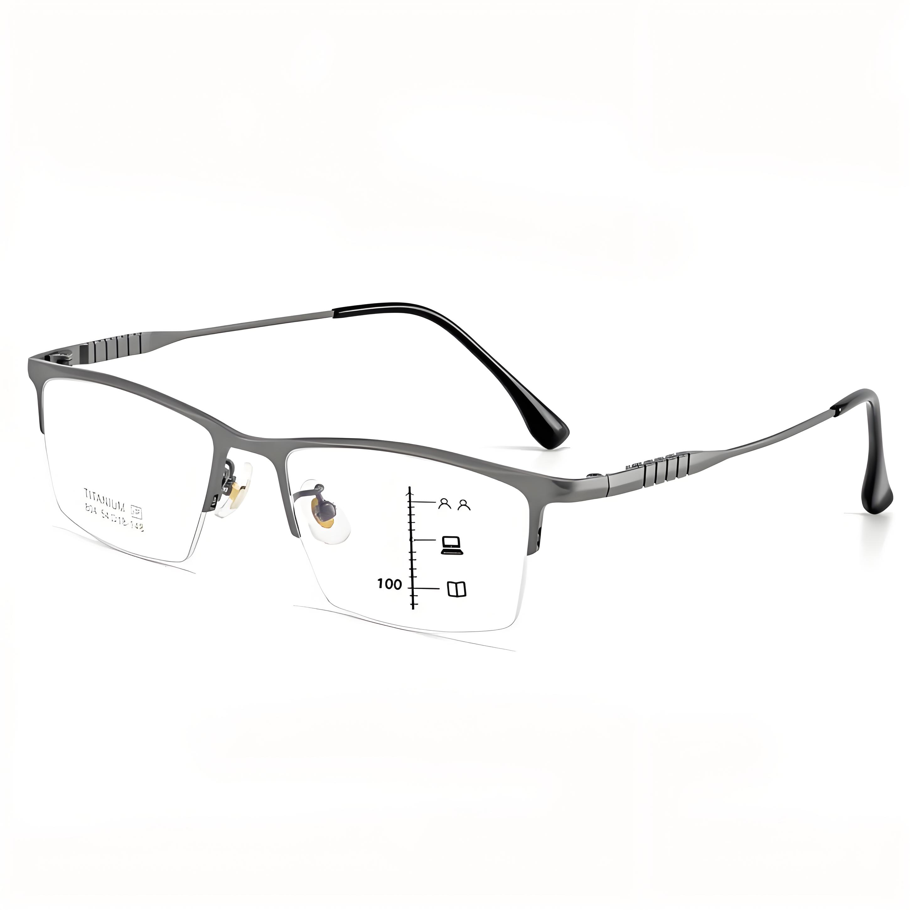 BUSINESS-STYLE ULTRA-LIGHT PURE TITANIUM SEMI-RIMLESS GLASSES