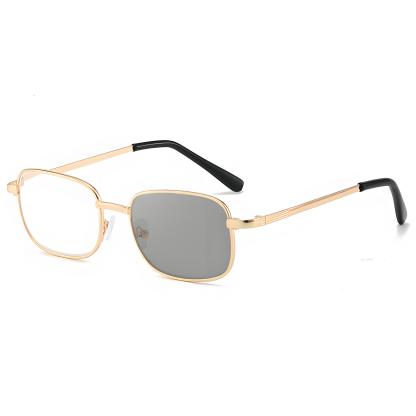 LIGHTWEIGHT METAL FULL-RIM BUSINESS-STYLE PHOTOCHROMIC MULTIFOCAL GLASSES