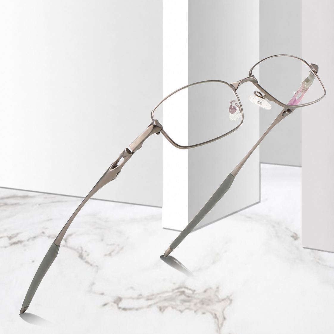 LIGHTWEIGHT METAL READING GLASSES WITH SPRING HINGES