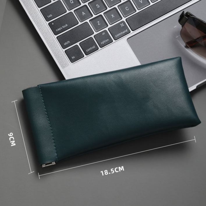 Premium Soft Leather Eyeglasses Pouch – Slim & Portable Design