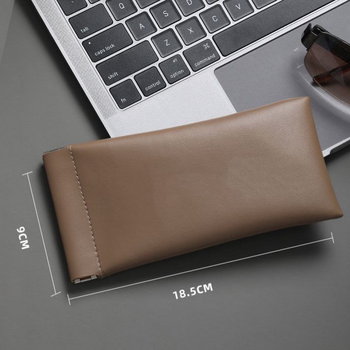 Premium Soft Leather Eyeglasses Pouch – Slim & Portable Design