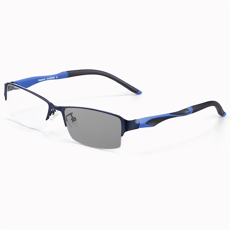 BUSINESS-STYLE SEMI-RIMLESS PHOTOCHROMIC MULTIFOCAL READING GLASSES