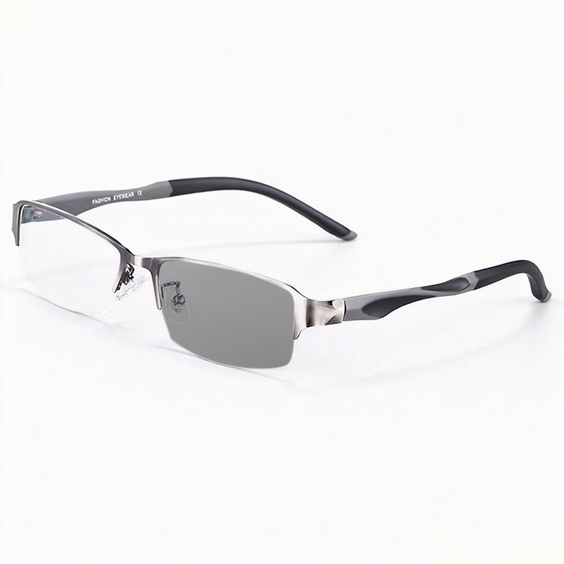 BUSINESS-STYLE SEMI-RIMLESS PHOTOCHROMIC MULTIFOCAL READING GLASSES