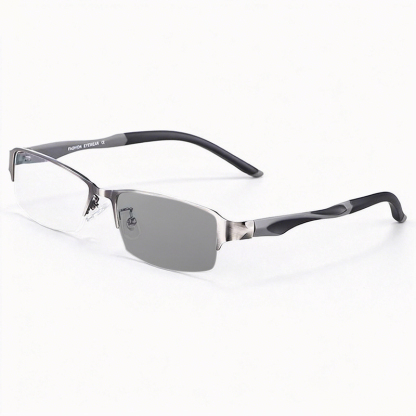 BUSINESS-STYLE SEMI-RIMLESS PHOTOCHROMIC MULTIFOCAL READING GLASSES