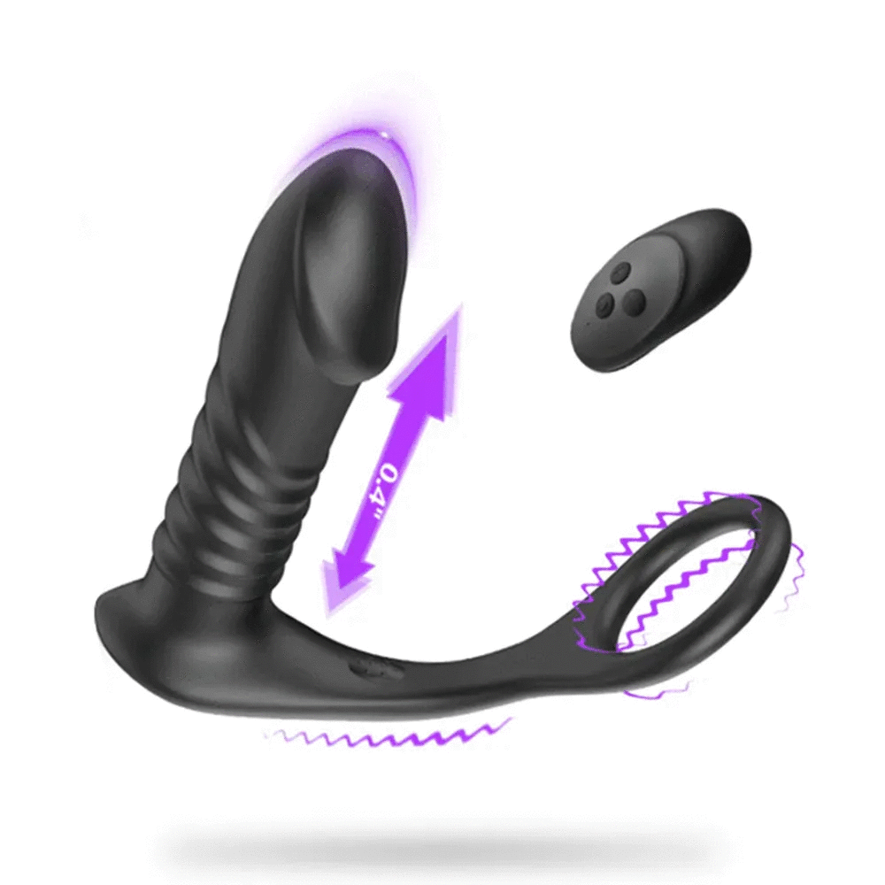 Vibrating Anal Plug Retractable Thrusting Prostate Massager