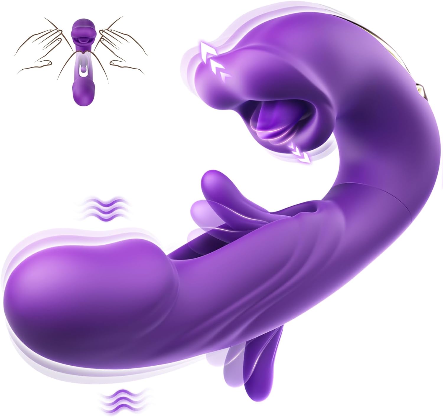 7 Flapping Purple G Spot Viberator Tongue Licking Toy