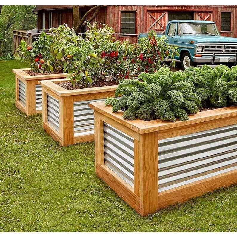 🔥Almost Sold Out🔥Redwood and Metal Garden Boxes