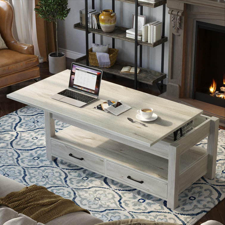 Lift Top Coffee Table with 2 Drawers