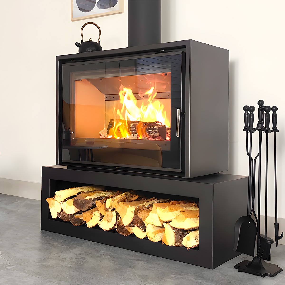 Modern European style real fire fireplace Warm 1