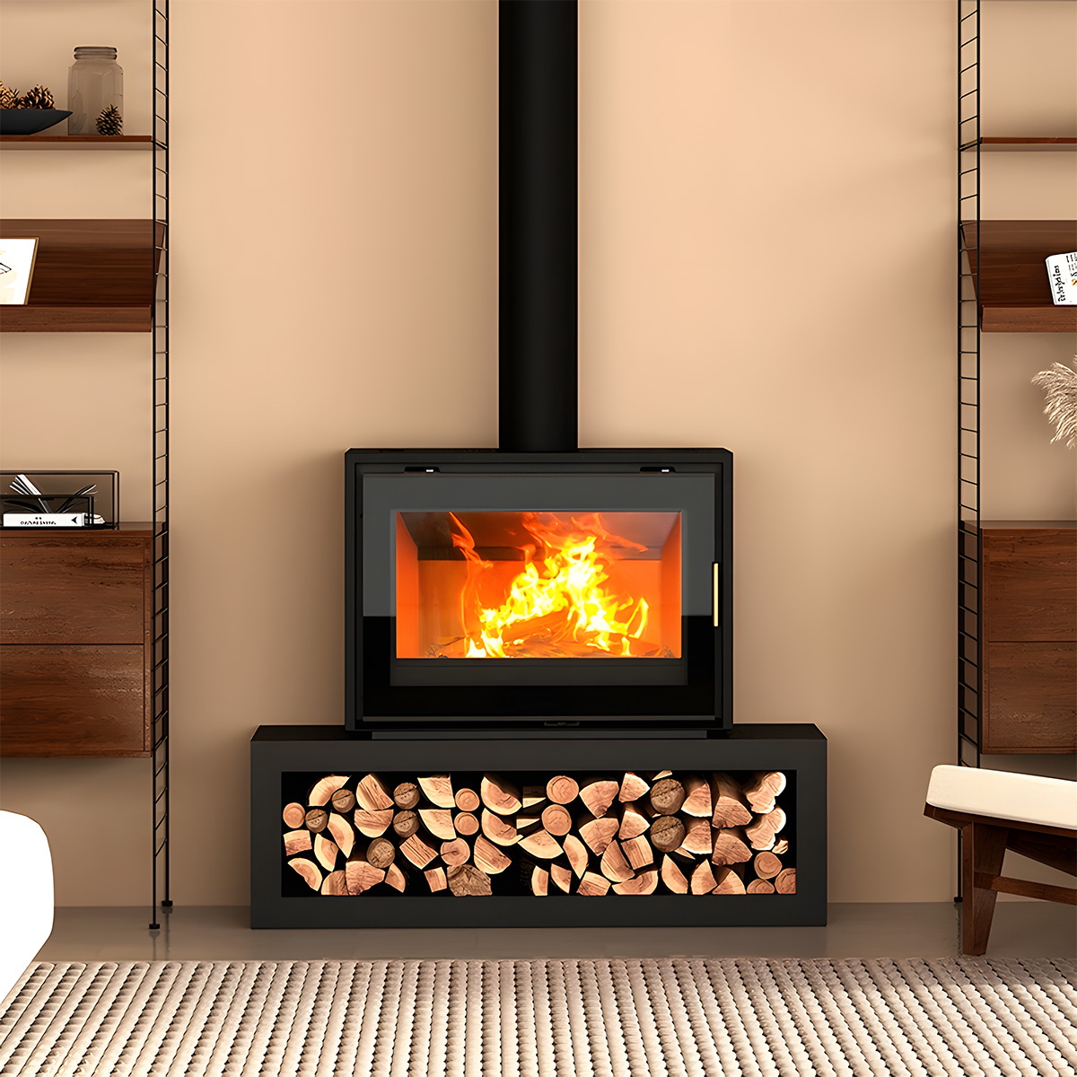 Modern European style real fire fireplace Warm 1
