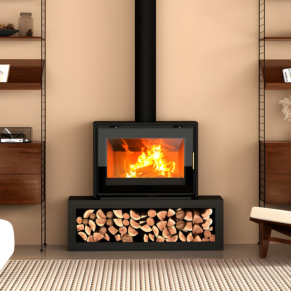 Modern European style real fire fireplace Warm 1
