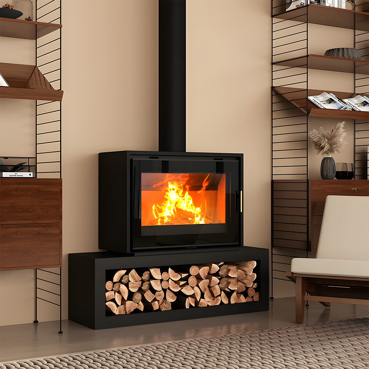 Modern European style real fire fireplace Warm 1