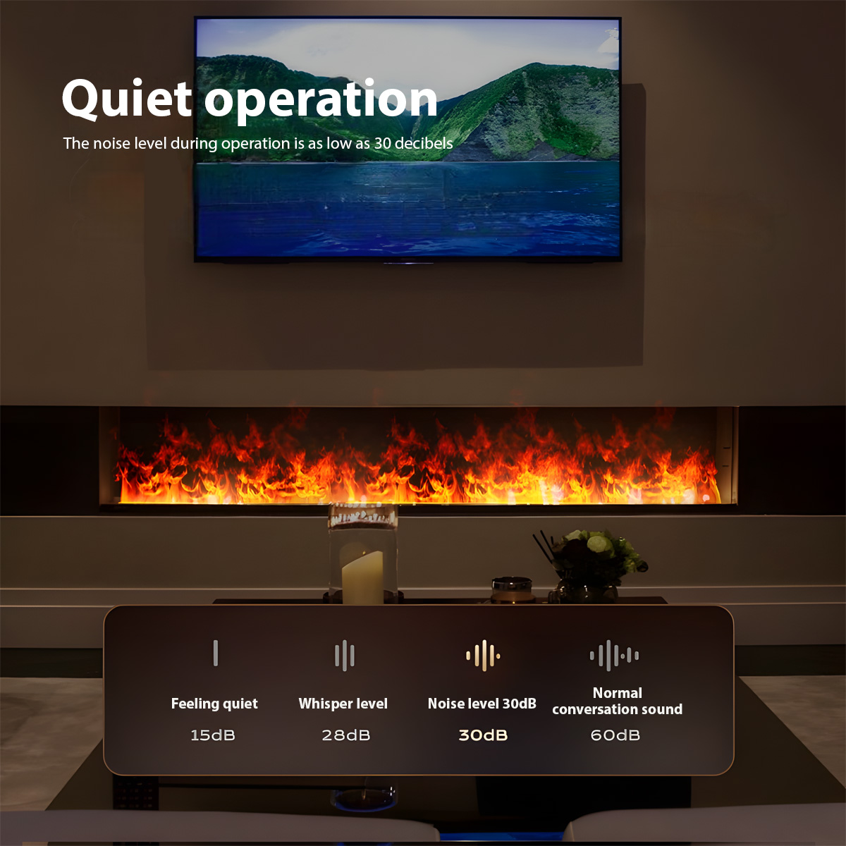 Modern 3D Mist Fireplaces Glow 2