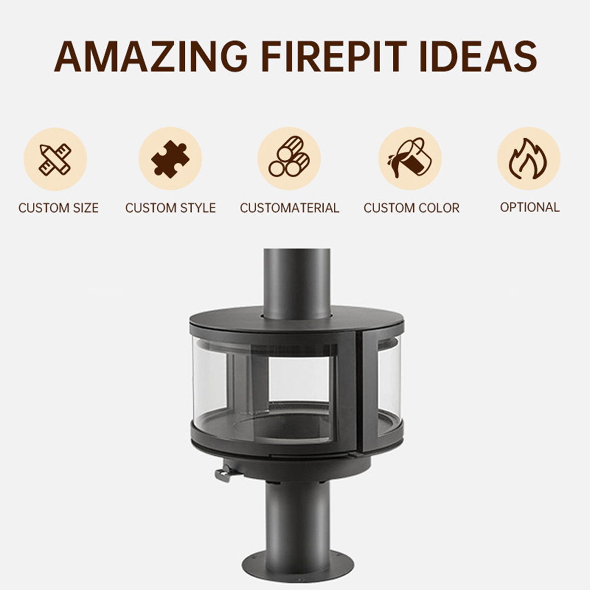 Modern Indoor Hanging Real Fire Fireplace Fireplace Warm 3