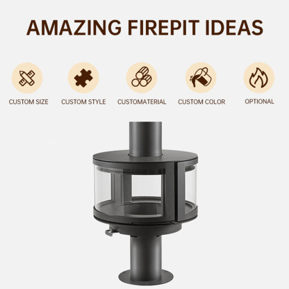 Modern Indoor Hanging Real Fire Fireplace Fireplace Warm 3