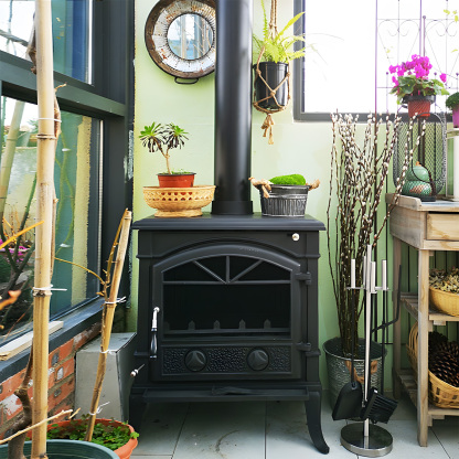 European Retro Style Real Fire Fireplace Warm 2