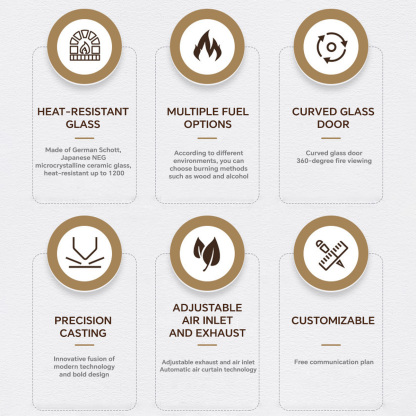 Modern Indoor Hanging Real Fire Fireplace Fireplace Warm 3