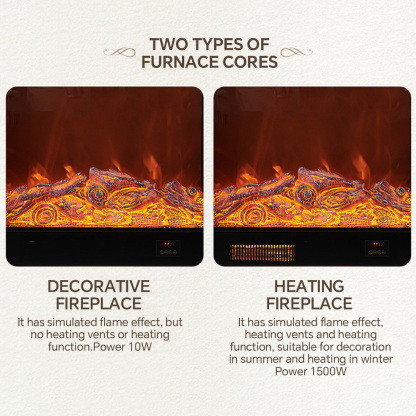 51.2Inch Simple Solid Wood French Style Electronic Fireplace