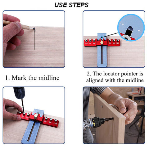 TrekDrill Drill GUide Jig Template for Cabinet Handle and Pull