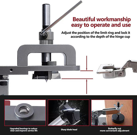 TrekDrill Concealed Hinge Boring Jig Drill Guide