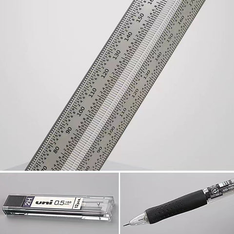 TrekDrill Precision Marking T Rule Scribing Line Ruler with Holes T-Square for Woodworking