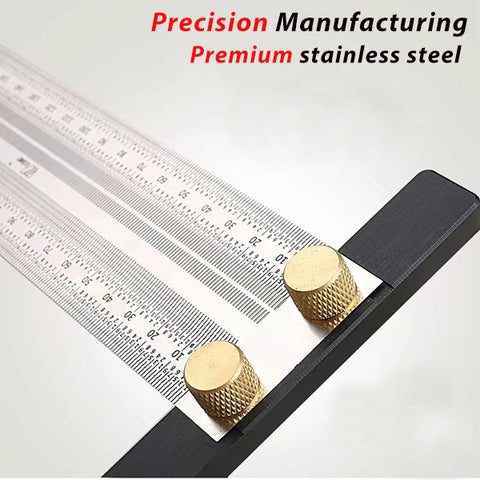TrekDrill Precision Marking T Rule Scribing Line Ruler with Holes T-Square for Woodworking