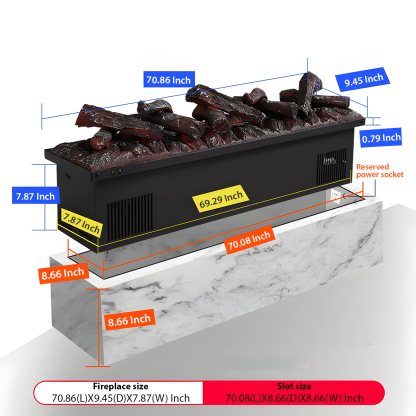 European style 3D atomization simulation fireplace