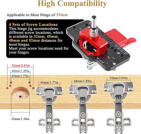 TrekDrill Precision Concealed Cabinet Hinge Jig Template Drill Guide