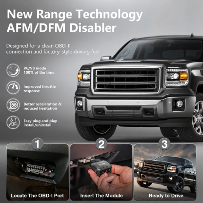 AFM/DFM Disabler, Active & Dynamic Fuel Management Disabling Module, OBD-II Plug-in Device for Compatible GM V6 & V8 Vehicles