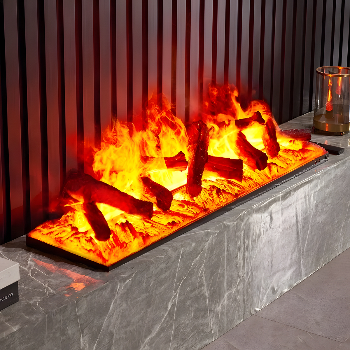 European style 3D atomization simulation fireplace