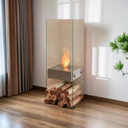 Modern alcohol glass fireplace