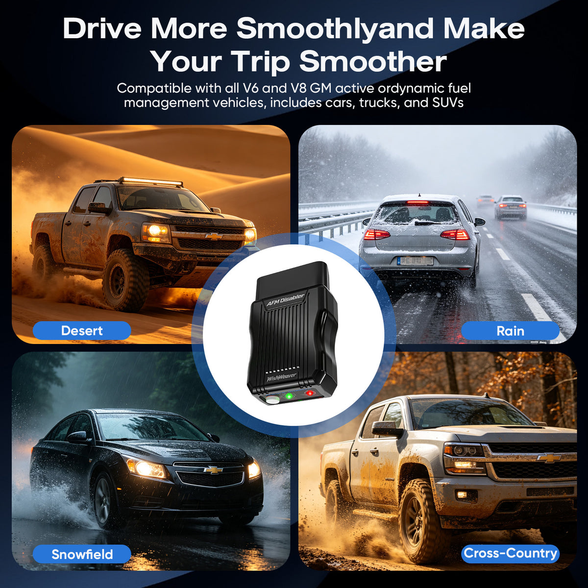 ROPODE AFM/DFM Disabler with On/Off Switch for Compatible GM V6/V8 Trucks