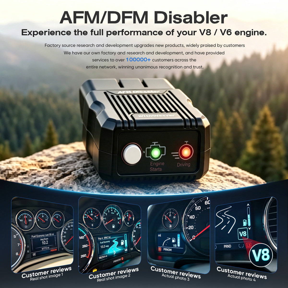 ROPODE AFM/DFM Disabler with On/Off Switch for Compatible GM V6/V8 Trucks