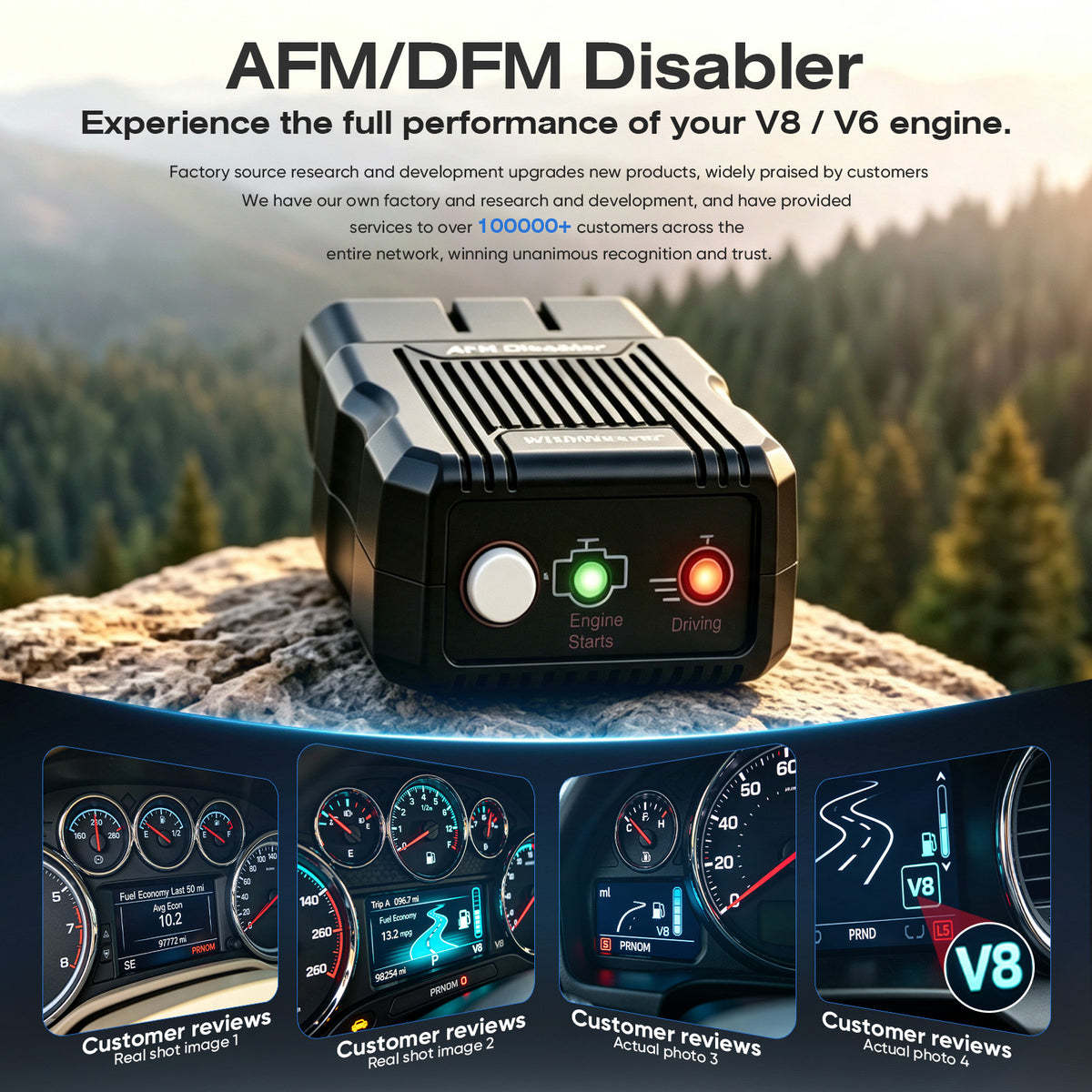 ROPODE AFM/DFM Disabler with On/Off Switch for Compatible GM V6/V8 Trucks