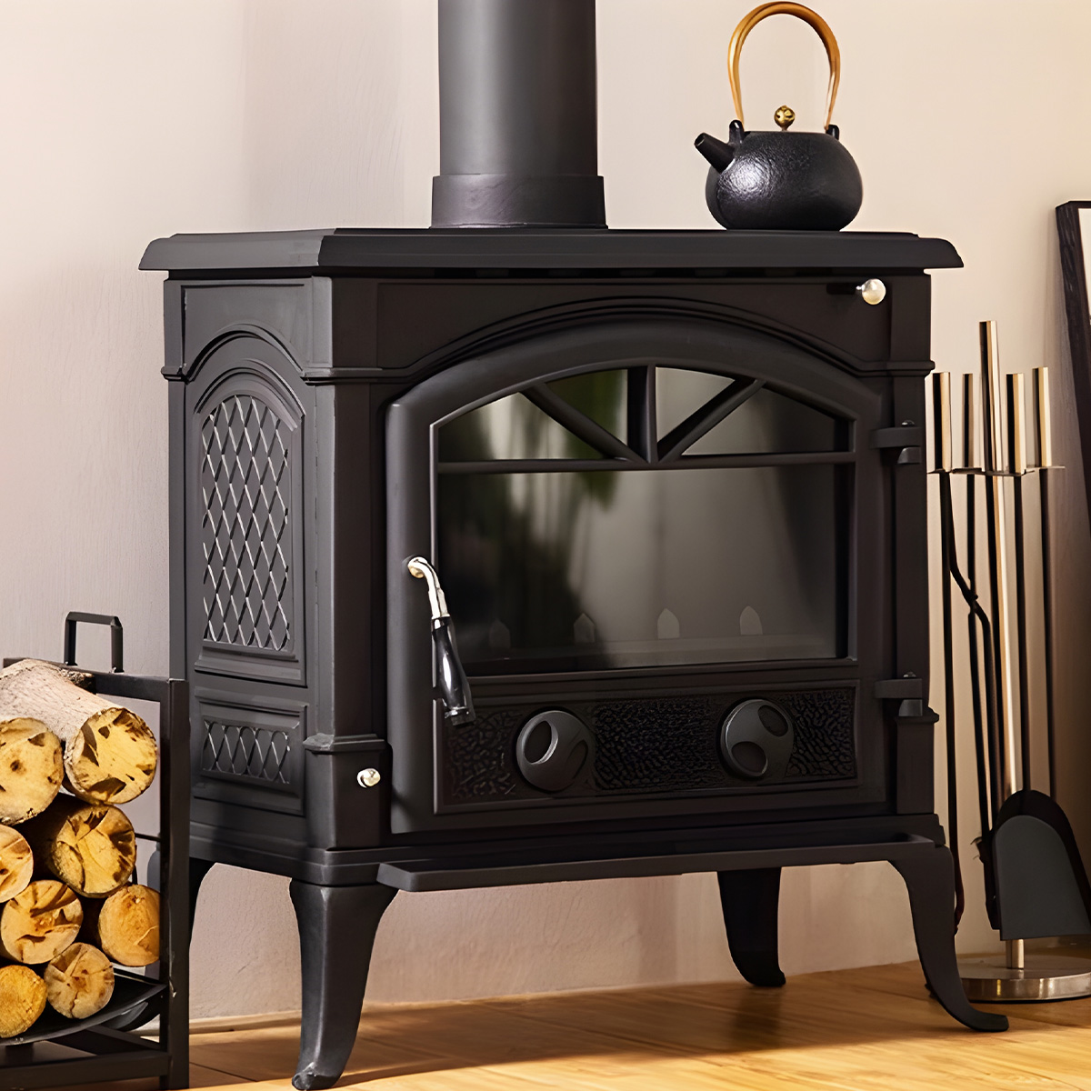 European Retro Style Real Fire Fireplace Warm 2