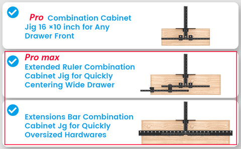 TrekDrill Cabinet Hardware Jig Template Adjustable Drill Guide for Accurate Installation of Door and Drawer Front Handles and Knobs
