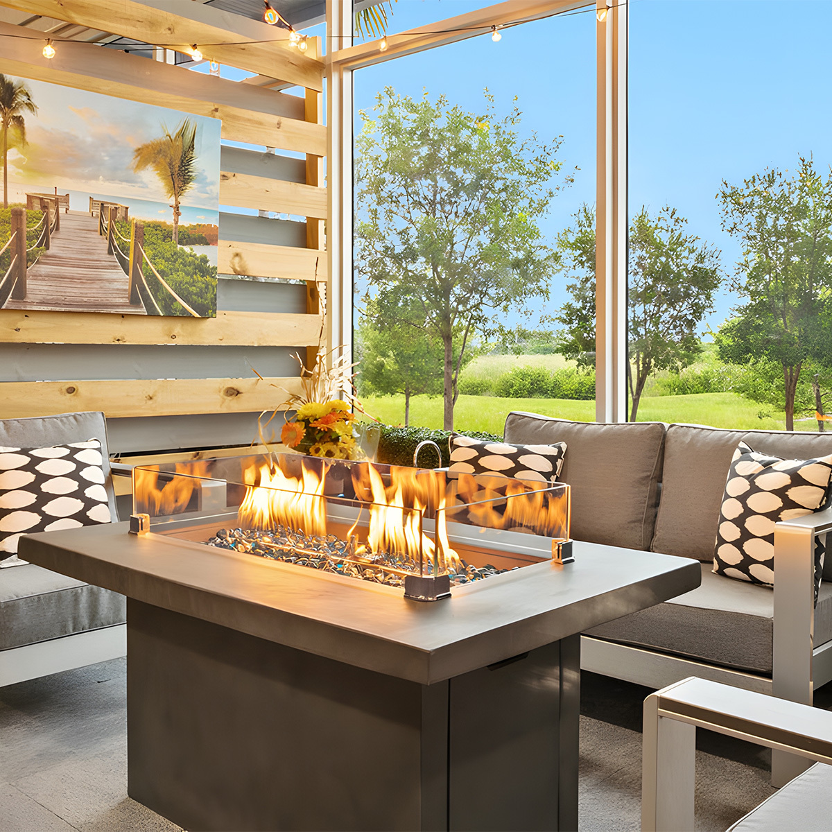 Gas Fireplace Fire Pit Table Radiant Eclipse 5