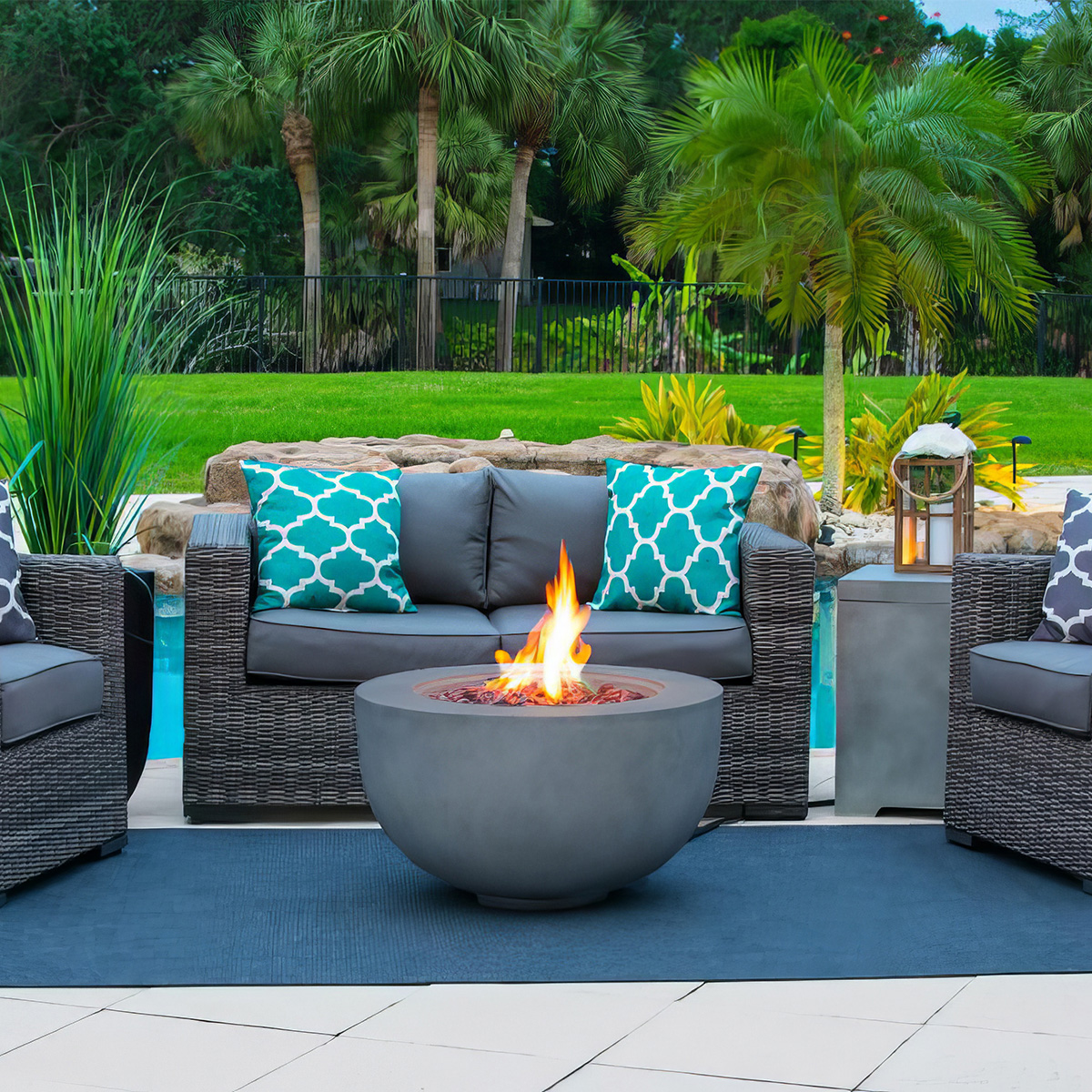 Gas Fireplace Fire Pit Bowl Warmth Wave 3