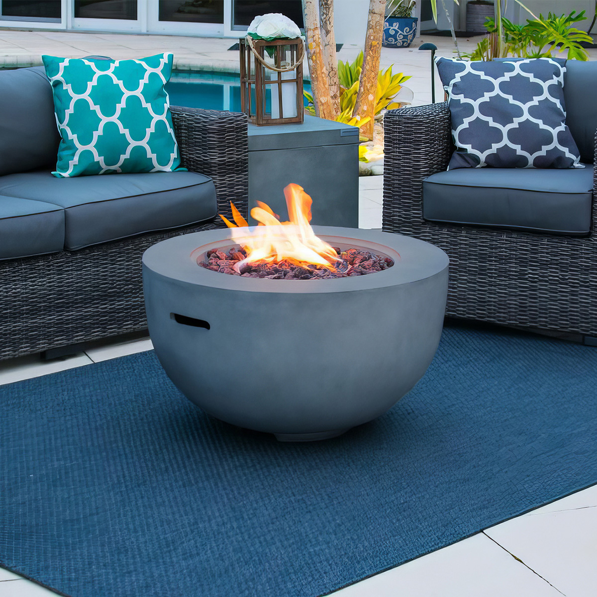 Gas Fireplace Fire Pit Bowl Warmth Wave 3