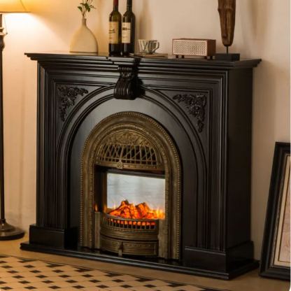 51.2Inch Simple Solid Wood French Style Electronic Fireplace