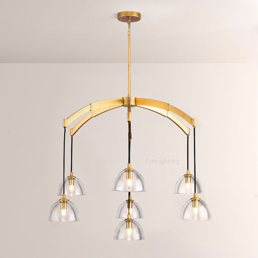 Swillo Glass Round Chandelier 36'',Modern Chandelier For Living Room