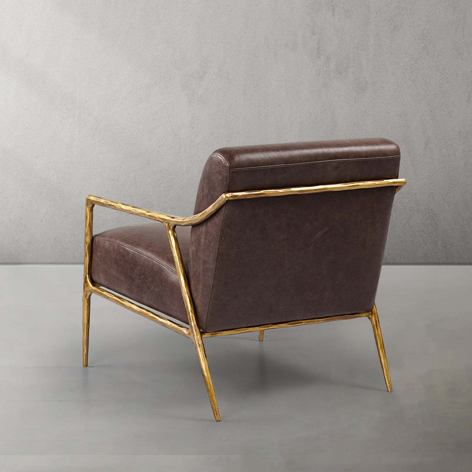 Thaddeus Brown Leather Accent Chair