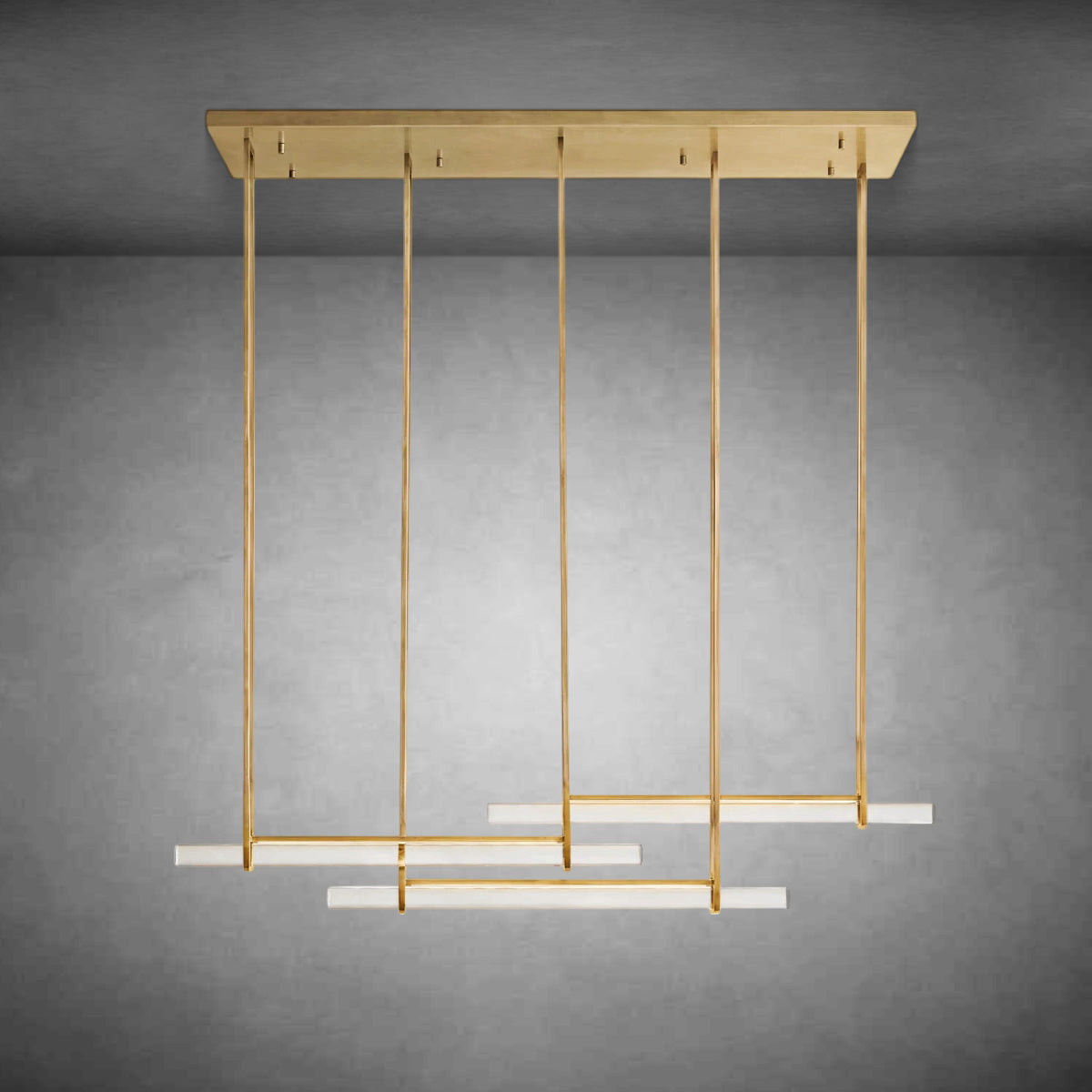 Auduban Crystal Triple Bar Linear Chandelier