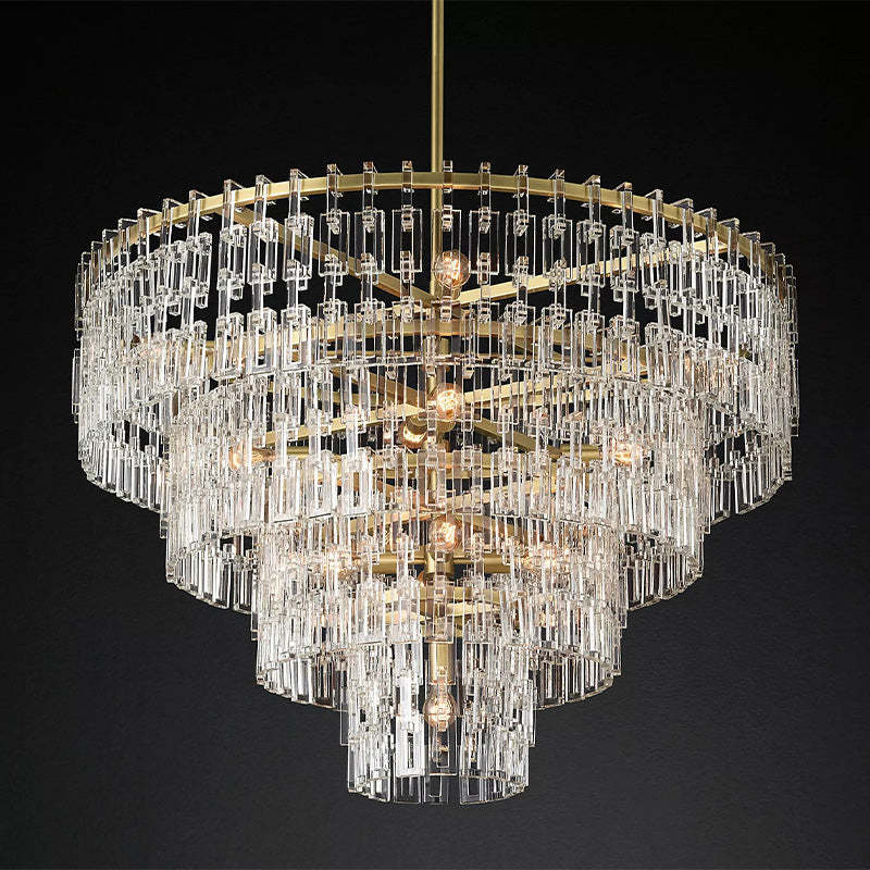 Mia 4 Tier Crystal Round Chandelier 48"