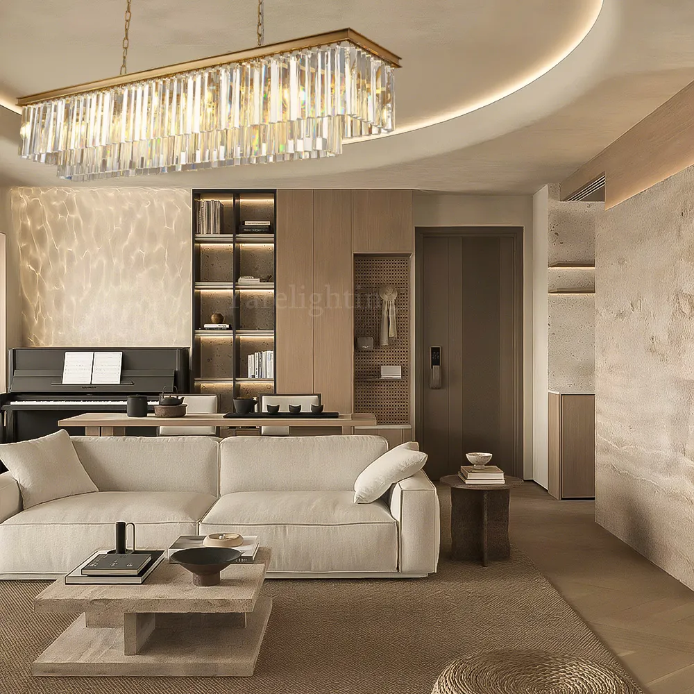 Kelly 2-Layer Crystal Rectangle Chandelier 59"