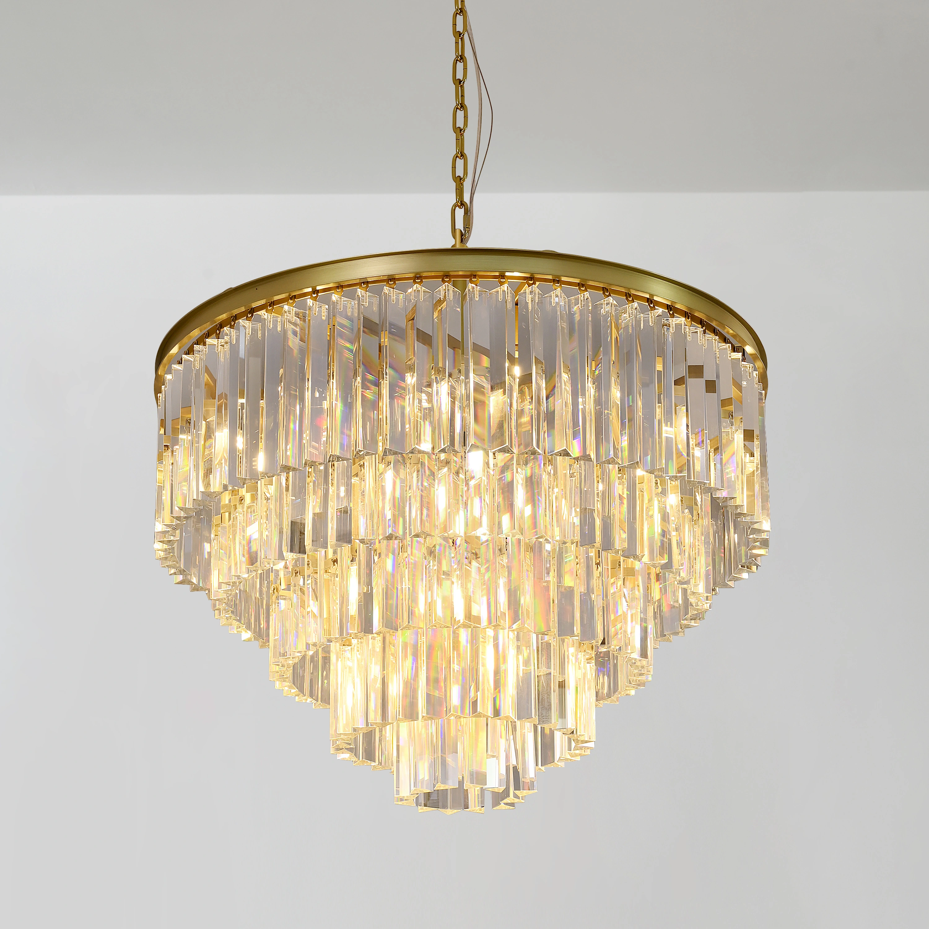 Kelly 5-Layer Crystal Round Chandelier 32"