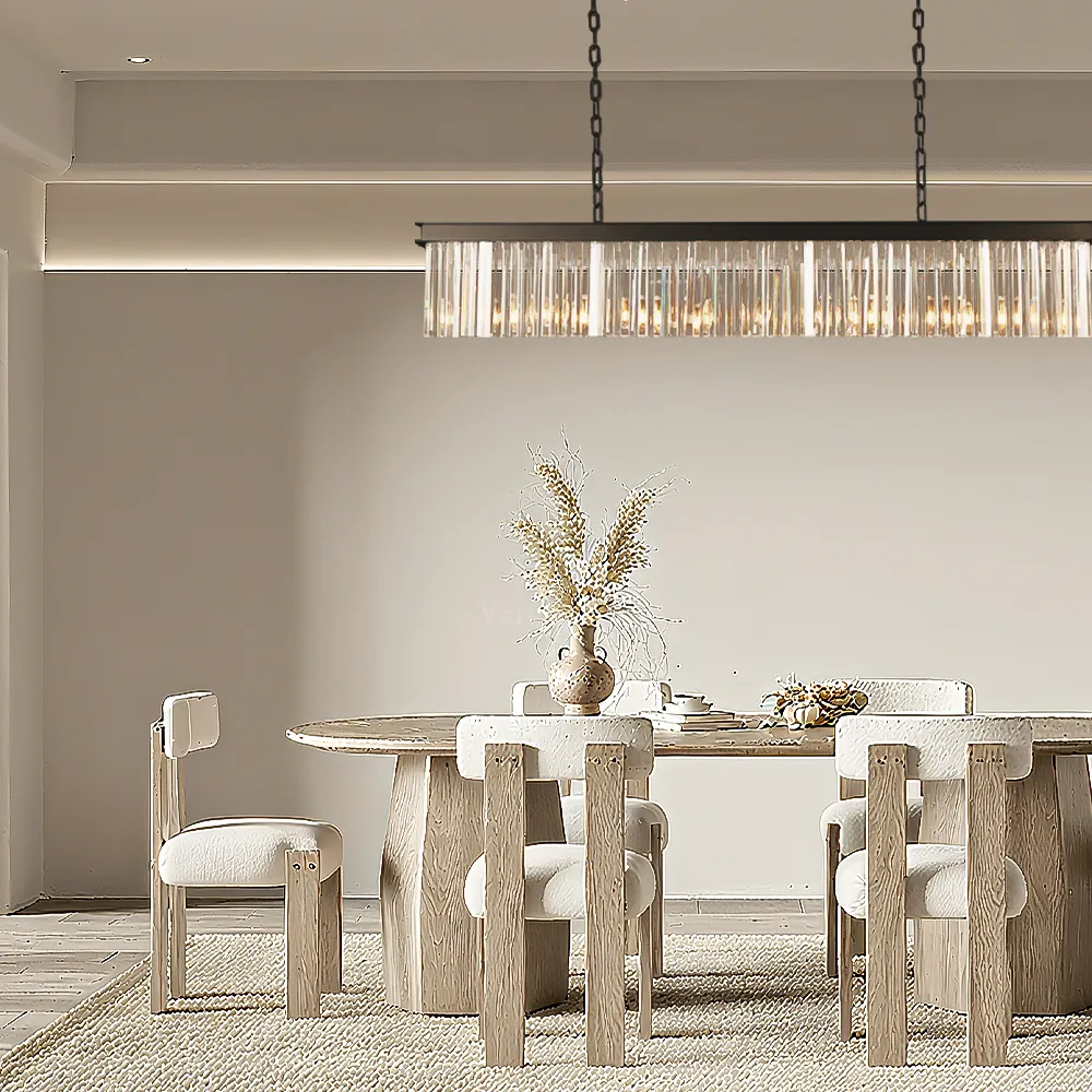 Kelly Crystal Rectangular Chandelier 49"